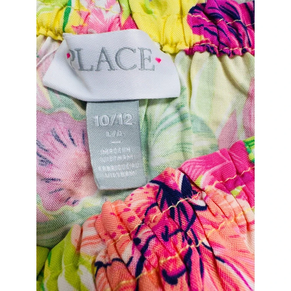 The Children's Place Girls 10/12 Tropical Floral Maxi Dress Off Shoulder Summer